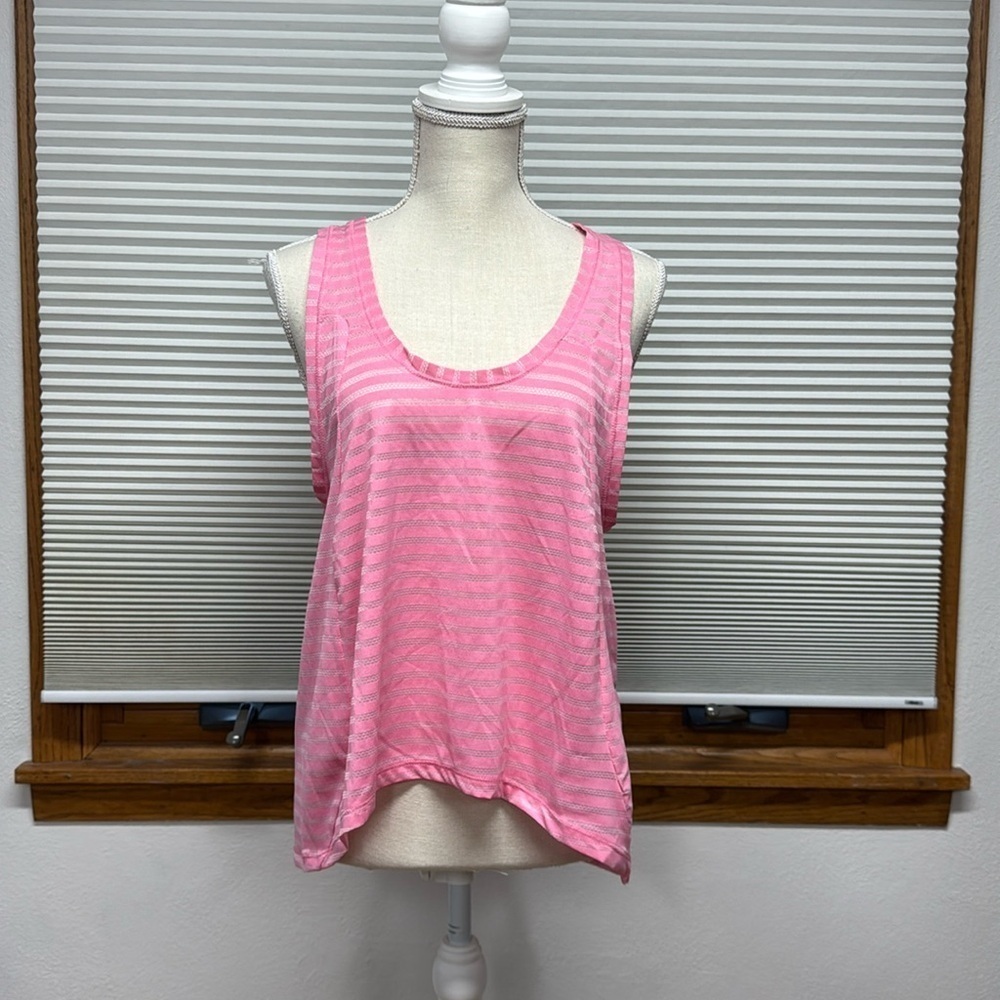 ZYIA Pink Striped Racerback Tank Top - Picture 2 of 10